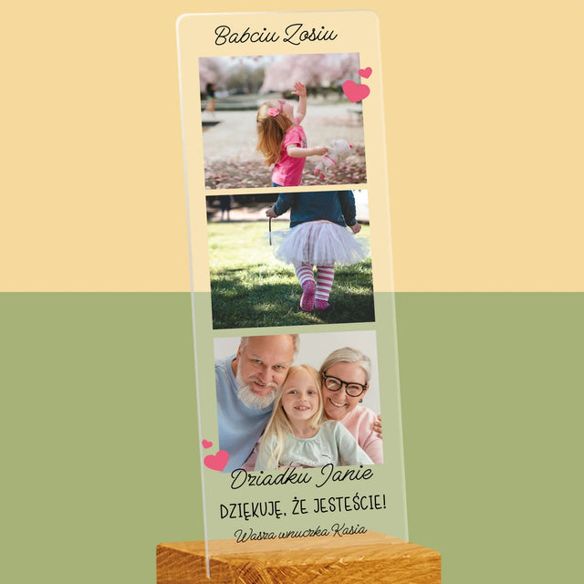 Zdjęcie i Podpis: Podziękowania Dla Dziadków - Zdjęcie Na Szkle Akrylowym Fotobudka