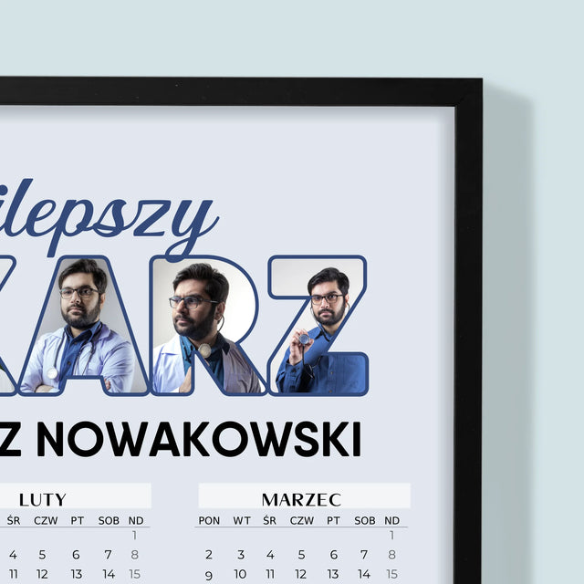 Słowo Ze Zdjęć: Najlepszy Lekarz - Kalendarz w Ramce