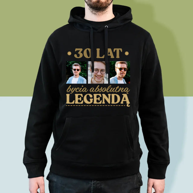 Fotokolaż: 30 Lat Bycia Legendą - Bluza Męska z Kapturem