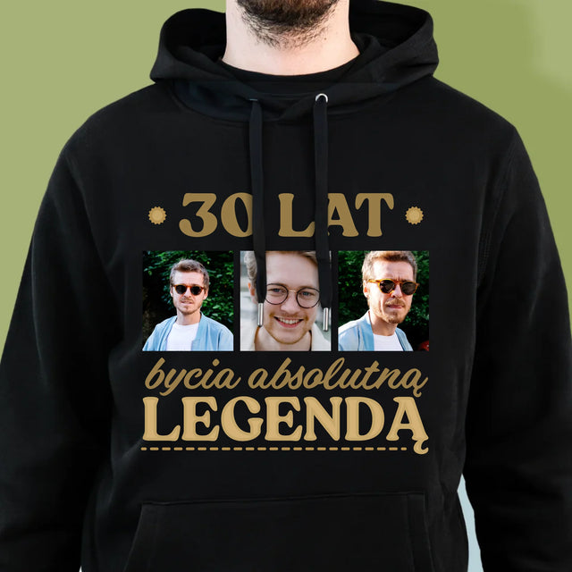 Fotokolaż: 30 Lat Bycia Legendą - Bluza Męska z Kapturem