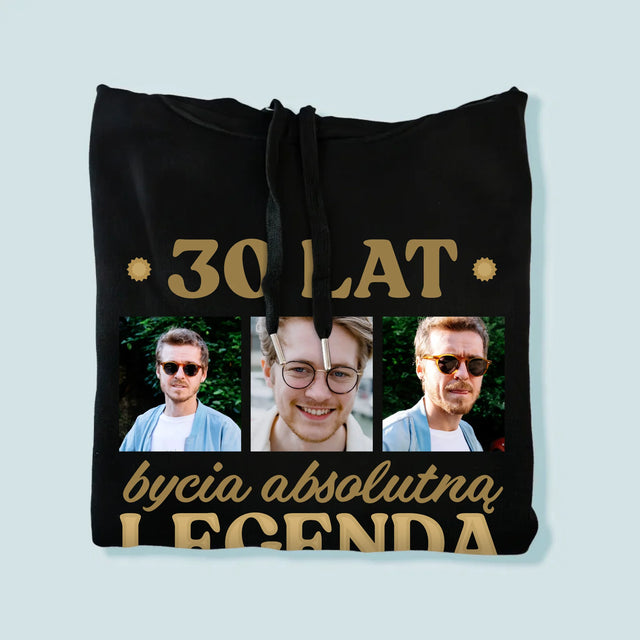 Fotokolaż: 30 Lat Bycia Legendą - Bluza Męska z Kapturem