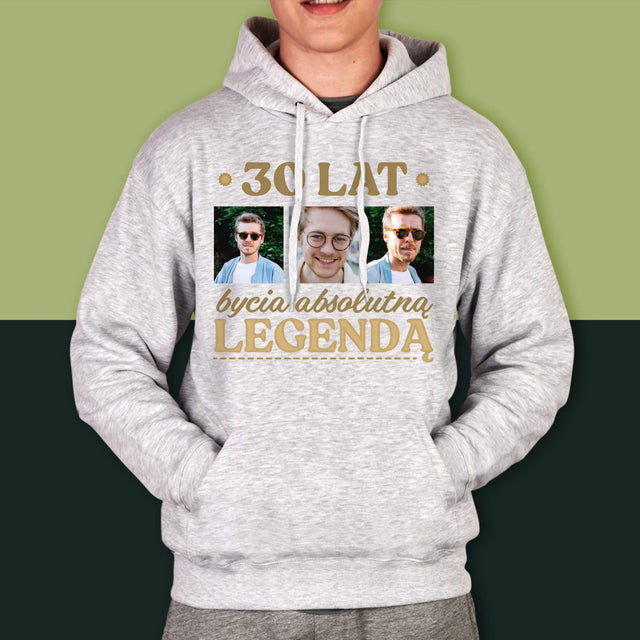 Fotokolaż: 30 Lat Bycia Legendą - Bluza Męska z Kapturem