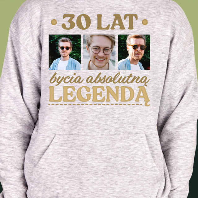 Fotokolaż: 30 Lat Bycia Legendą - Bluza Męska z Kapturem