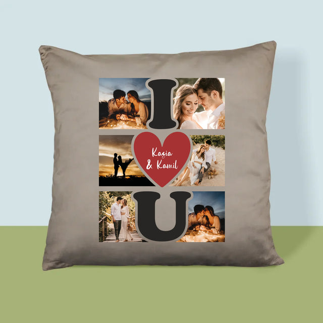 Fotokolaż: I Love You - Poduszka z Nadrukiem