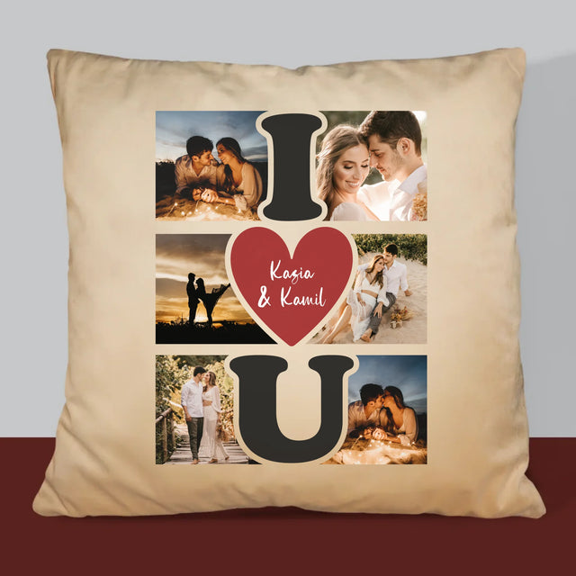 Fotokolaż: I Love You - Poduszka z Nadrukiem