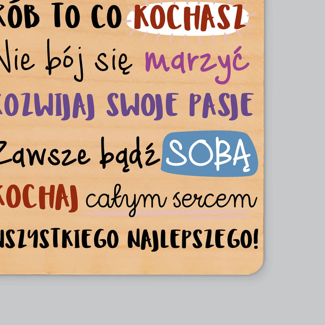 Fotokolaż: Urodziny Życzenia - Magnes Drewniany