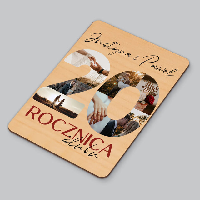 Słowo Ze Zdjęć: 20 Rocznica Ślubu - Magnes Drewniany