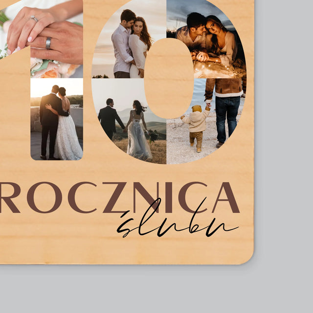 Słowo Ze Zdjęć: 10 Rocznica Ślubu - Magnes Drewniany