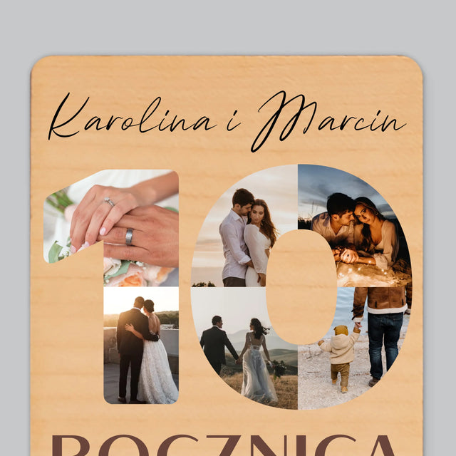 Słowo Ze Zdjęć: 10 Rocznica Ślubu - Magnes Drewniany