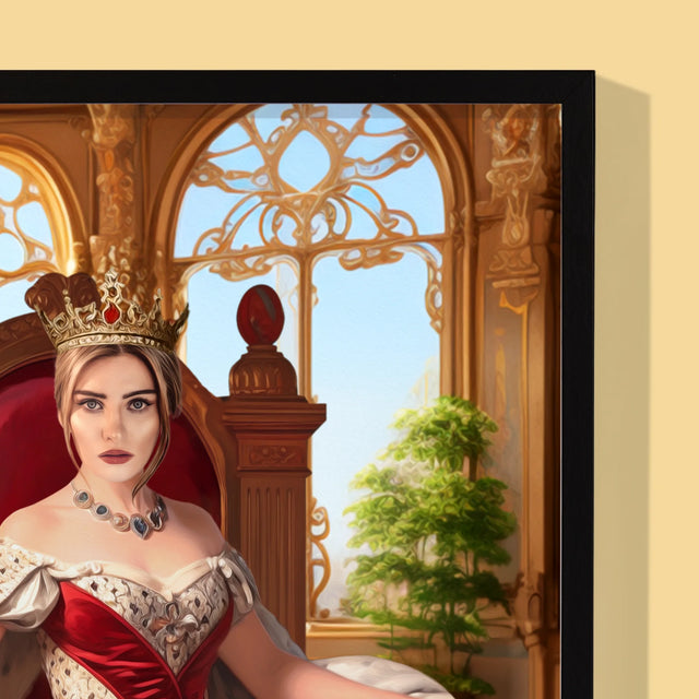 Królewski Portret: Królowa Na Tronie - Wydruk z Twoim Zdjęciem