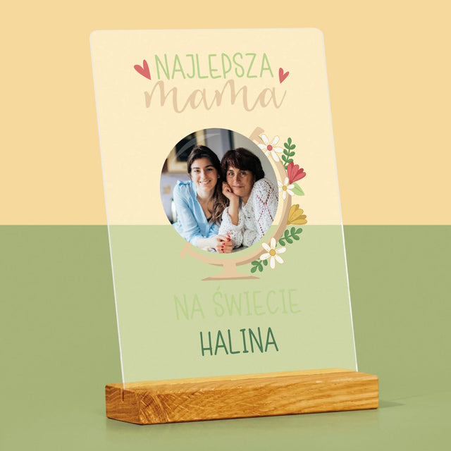 Zdjęcie i Podpis: Najlepsza Mama Świat - Wydruk Na Szkle Akrylowym