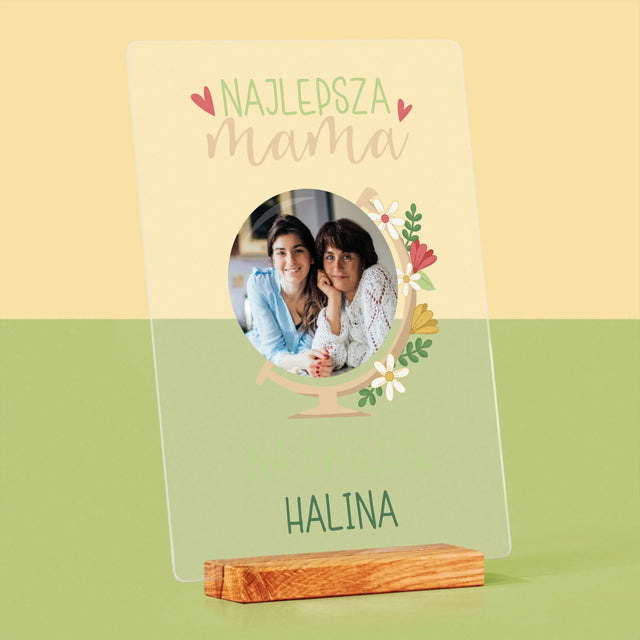 Zdjęcie i Podpis: Najlepsza Mama Świat - Wydruk Na Szkle Akrylowym