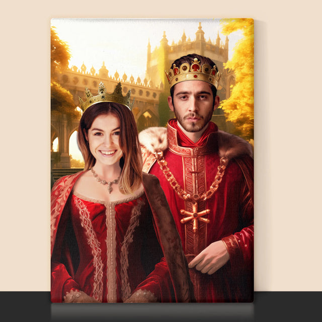 Królewski Portret: Król i Królowa - Wydruk z Twoim Zdjęciem