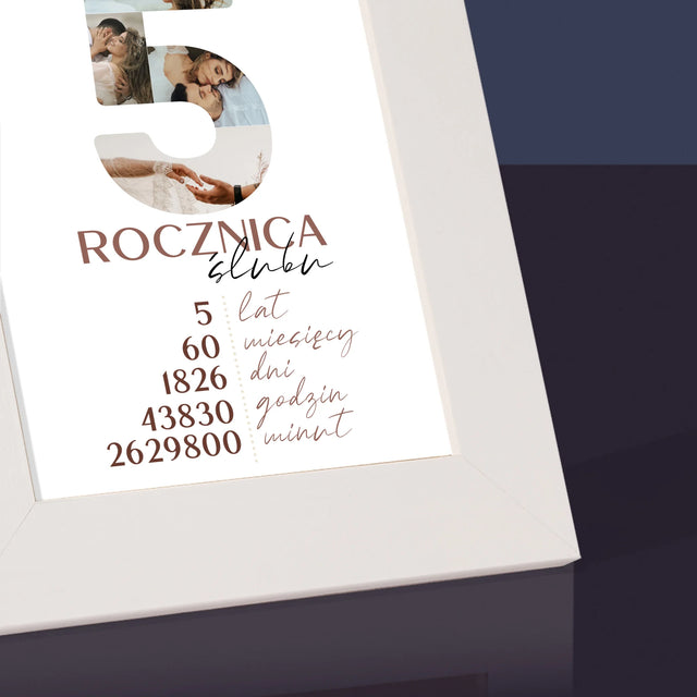 Słowo Ze Zdjęć: 5 Rocznica Ślubu Liczby - Ramka na zdjęcie