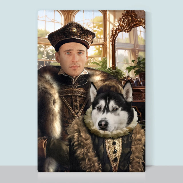 Królewski Portret: Szlachcic z Pupilem - Wydruk z Twoim Zdjęciem