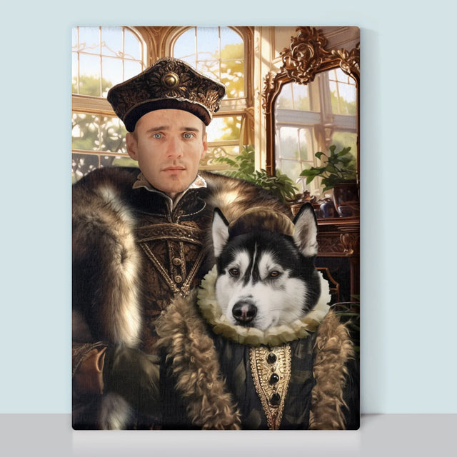 Królewski Portret: Szlachcic z Pupilem - Wydruk z Twoim Zdjęciem