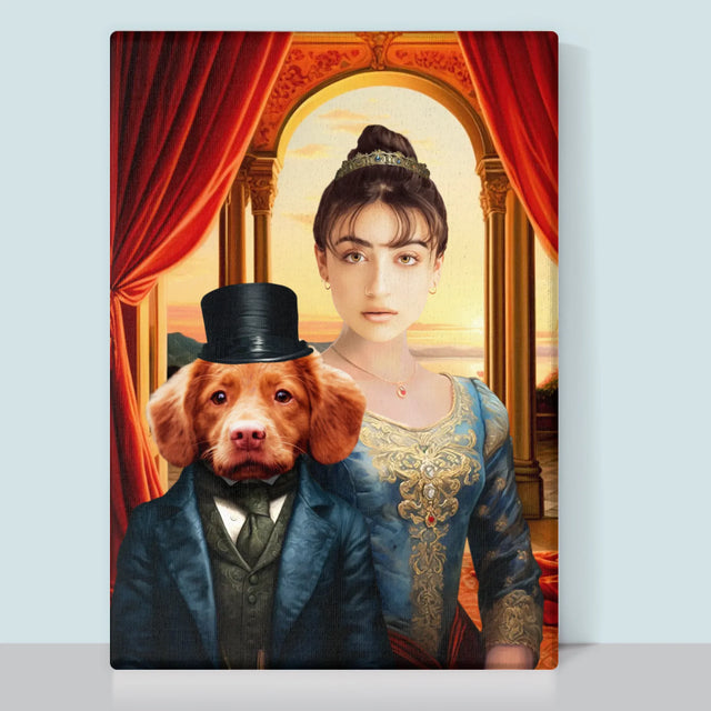 Królewski Portret: Szlachcianka z Pupilem - Wydruk z Twoim Zdjęciem