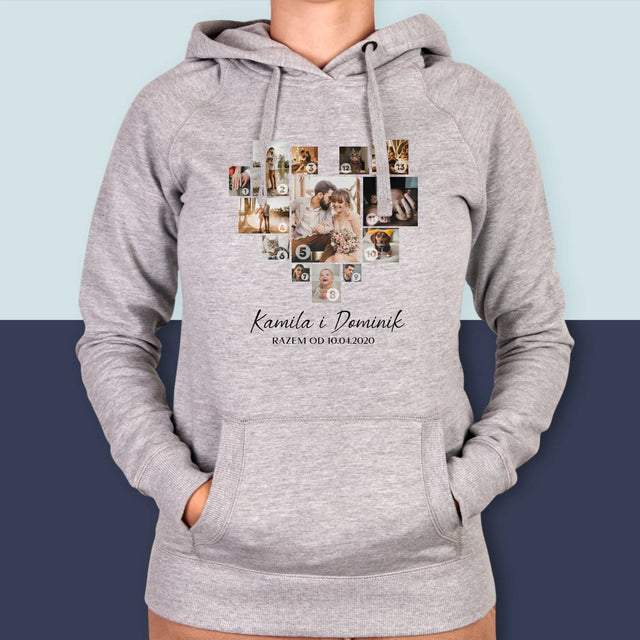 Fotokolaż: Serce - Bluza Damska z Kapturem