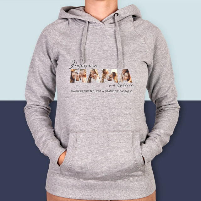 Słowo Ze Zdjęć: Najlepsza Mama Na Świecie Zdjęcia - Bluza Damska z Kapturem