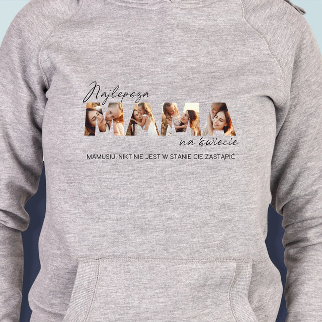 Słowo Ze Zdjęć: Najlepsza Mama Na Świecie Zdjęcia - Bluza Damska z Kapturem