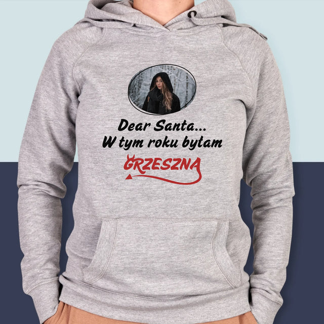 Zdjęcie i Podpis: Grzeszna - Bluza Damska z Kapturem