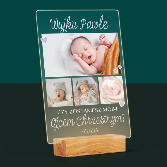 Fotokolaż: Czy Zostaniesz Moim Chrzestnym - Wydruk Na Szkle Akrylowym