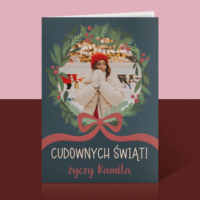 Zdjęcie I Podpis: Cudownych Świąt - Kartka Z Życzeniami