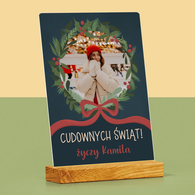 Zdjęcie I Podpis: Cudownych Świąt - Wydruk Na Szkle Akrylowym