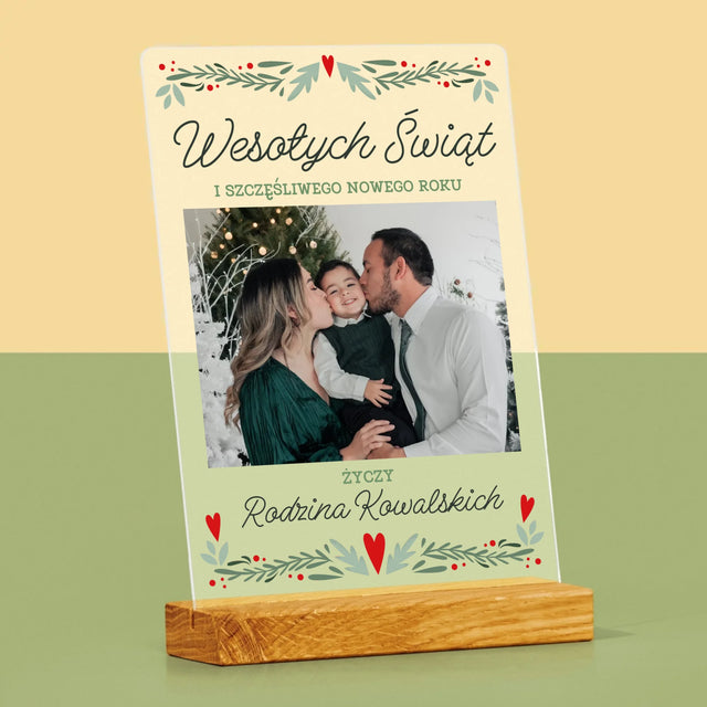 Zdjęcie I Podpis: Wesołych Świąt Elegant - Wydruk Na Szkle Akrylowym