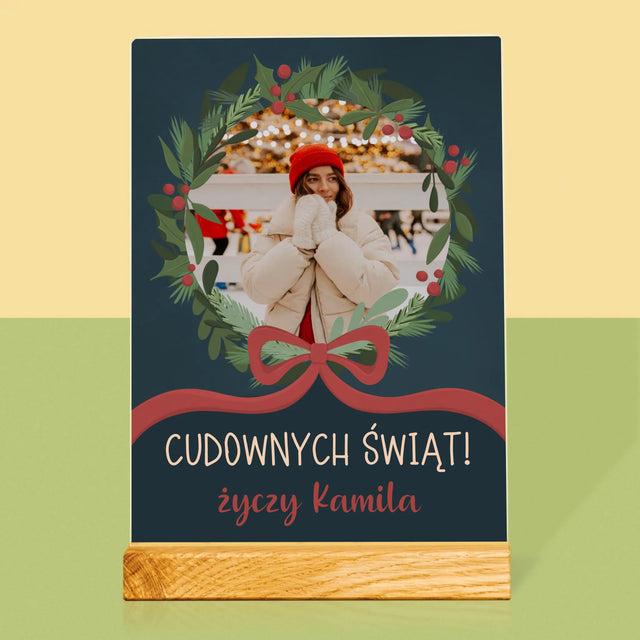 Zdjęcie I Podpis: Cudownych Świąt - Wydruk Na Szkle Akrylowym