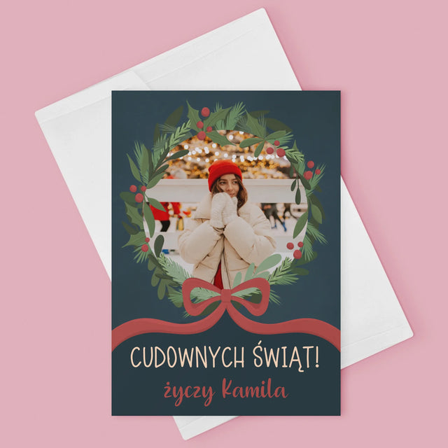 Zdjęcie I Podpis: Cudownych Świąt - Kartka Z Życzeniami