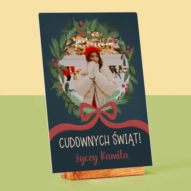 Zdjęcie I Podpis: Cudownych Świąt - Wydruk Na Szkle Akrylowym