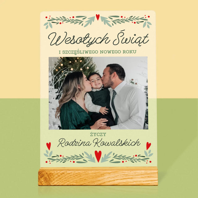 Zdjęcie I Podpis: Wesołych Świąt Elegant - Wydruk Na Szkle Akrylowym