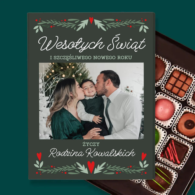 Zdjęcie I Podpis: Wesołych Świąt Elegant - Personalizowane Praliny