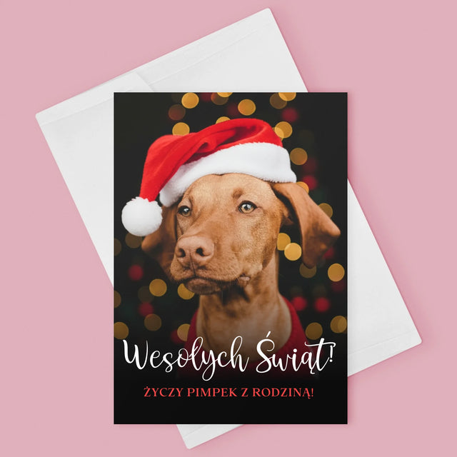 Zdjęcie I Podpis: Świąteczny Piesek - Kartka Z Życzeniami