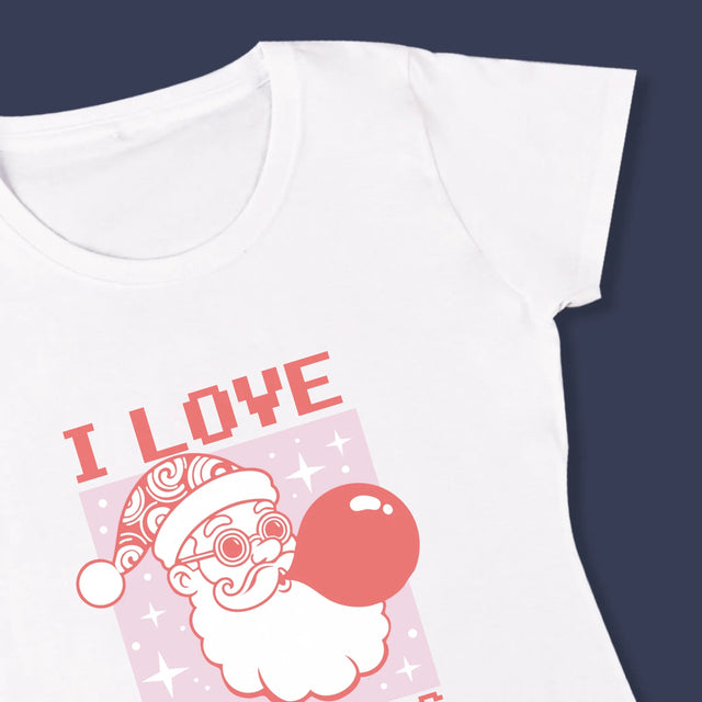 Imię I Podpis: I Love Christmas - Koszulka Damska z Nadrukiem