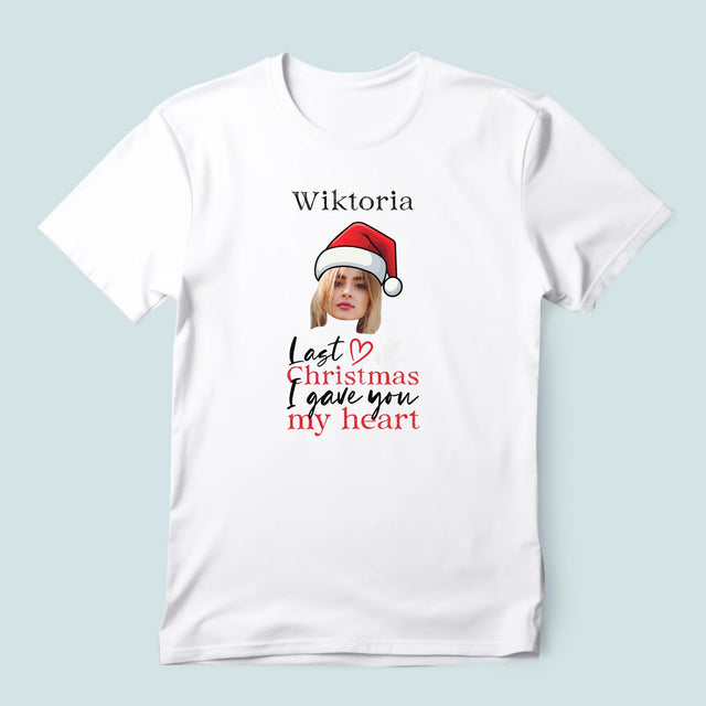 Zdjęcie I Podpis: Last Christmas I Gave You My Heart - Koszulka Męska z Nadrukiem