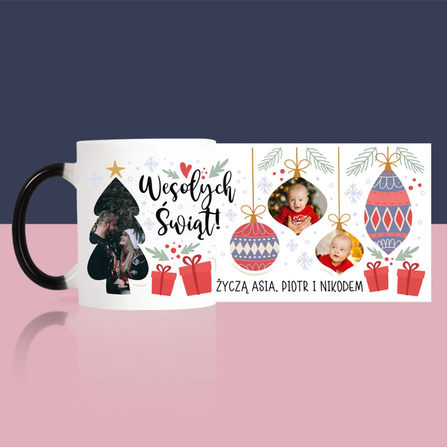 Fotokolaż: Choinka I Bombki - Kubek z Nadrukiem