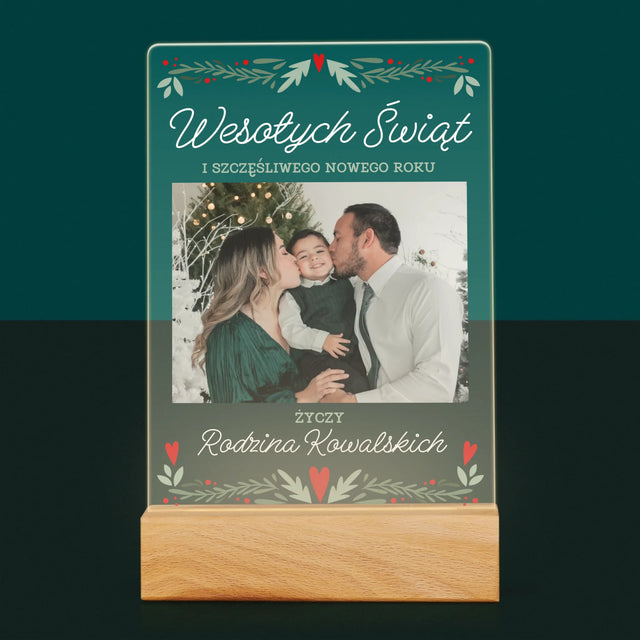 Zdjęcie I Podpis: Wesołych Świąt Elegant - Wydruk Na Szkle Akrylowym