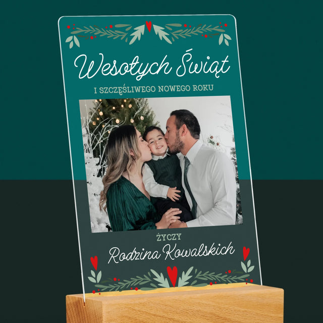 Zdjęcie I Podpis: Wesołych Świąt Elegant - Wydruk Na Szkle Akrylowym