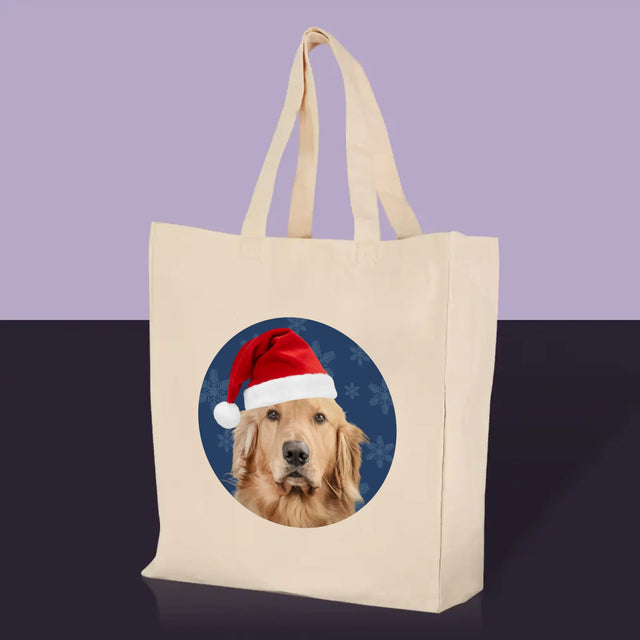 Zdjęcie I Podpis: Twój Pies Świąteczny - Torba Płócienna z Nadrukiem