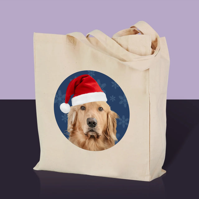 Zdjęcie I Podpis: Twój Pies Świąteczny - Torba Płócienna z Nadrukiem