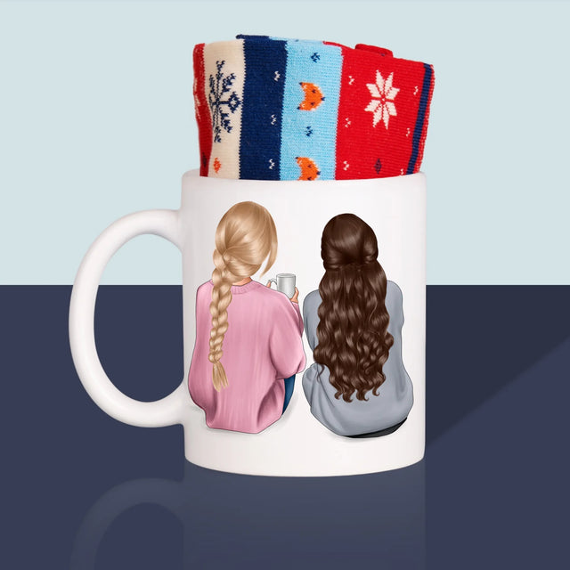 Kreator Postaci: Przyjaciółki - Zimowe Skarpetki w Kubku