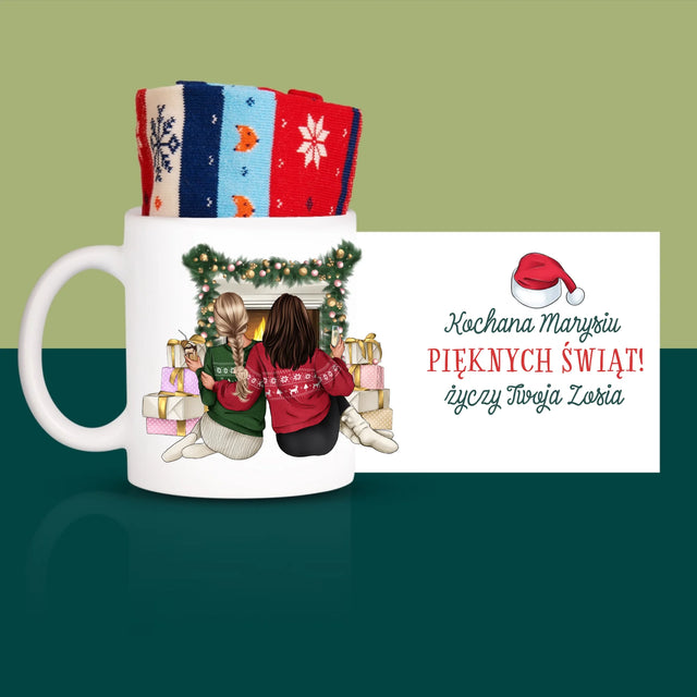 Kreator Postaci: Świąteczne Przyjaciółki - Zimowe Skarpetki w Kubku