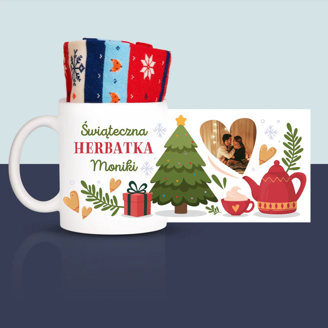 Zdjęcie i Podpis: Świąteczna Herbata - Zimowe Skarpetki w Kubku