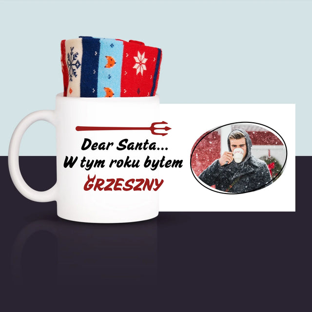 Zdjęcie i Podpis: Grzeszny - Zimowe Skarpetki w Kubku
