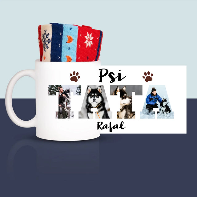 Słowo ze Zdjęć: Psi Tata - Zimowe Skarpetki w Kubku