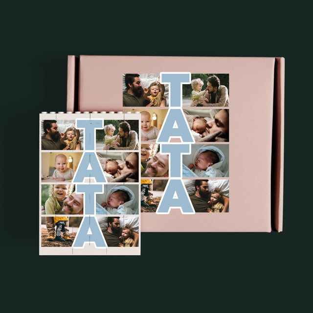 Fotokolaż: Napis Tata - Klocki LEGO z Nadrukiem