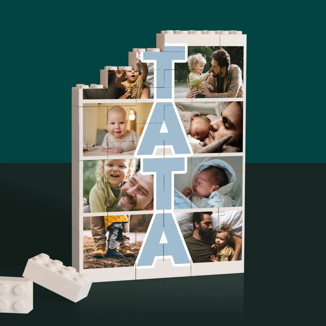 Fotokolaż: Napis Tata - Klocki LEGO z Nadrukiem