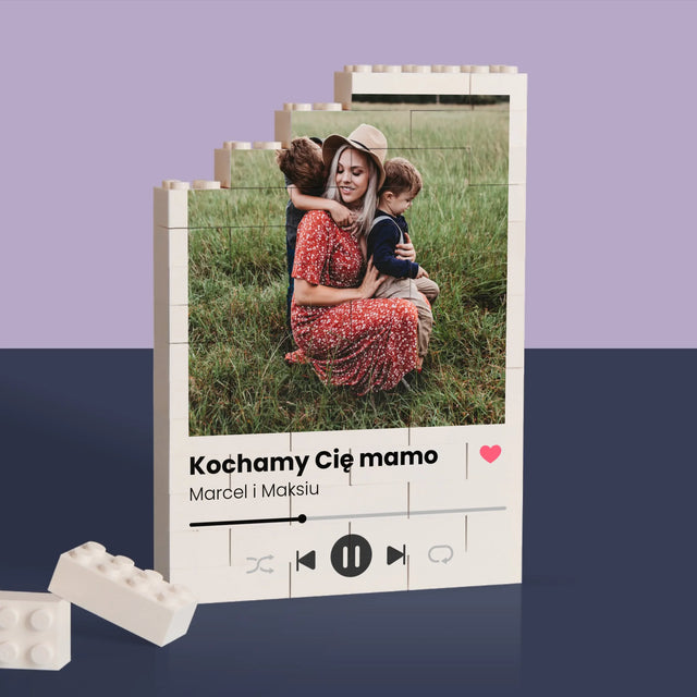 Zdjęcie i Podpis: Kochamy Cię Mamo - Klocki LEGO z Nadrukiem